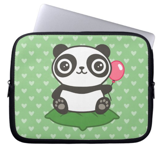 Niedliche Panda-Illustration Laptopschutzhülle (Vorderseite)