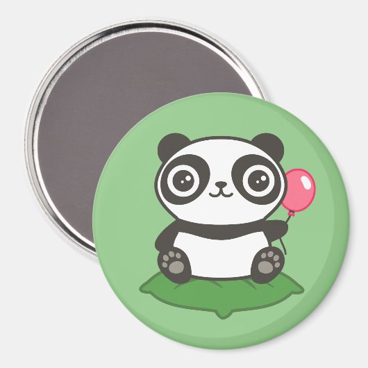 Niedliche Panda-Illustration Magnet (Vorderseite/Rückseite)