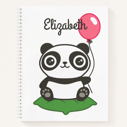 Niedliche Panda-Illustration Notizblock (Vorderseite)