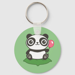 Niedliche Panda-Illustration Schlüsselanhänger