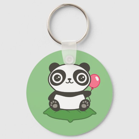 Niedliche Panda-Illustration Schlüsselanhänger (Vorderseite)