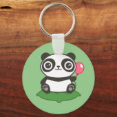 Niedliche Panda-Illustration Schlüsselanhänger (Vorderseite)