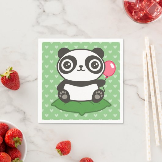 Niedliche Panda-Illustration Serviette (Beispiel)