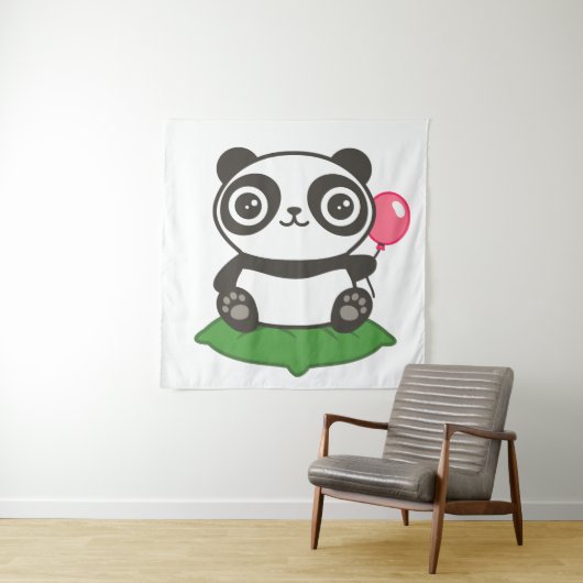 Niedliche Panda-Illustration Wandteppich (Beispiel)