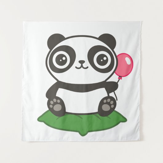 Niedliche Panda-Illustration Wandteppich (Vorderseite)