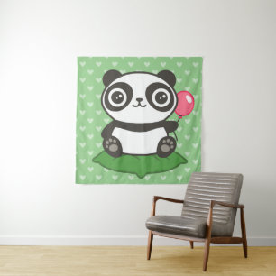 Niedliche Panda-Illustration Wandteppich