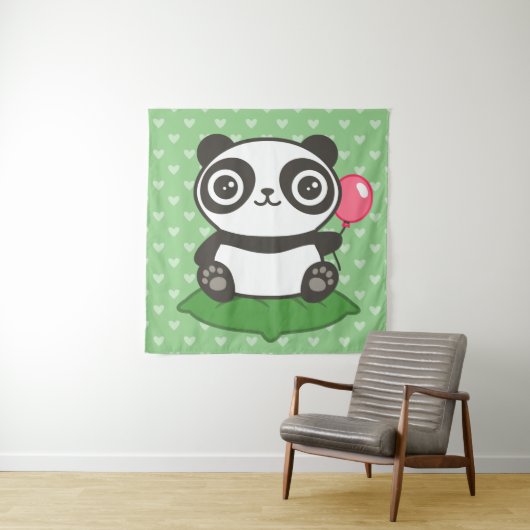 Niedliche Panda-Illustration Wandteppich (Beispiel)