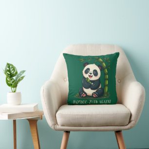 Niedliche Panda Illustration Whimsical Bamboo Pun  Kissen