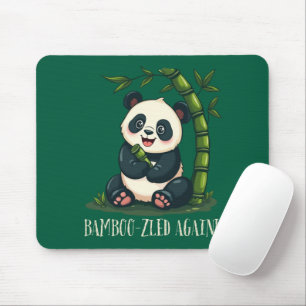 Niedliche Panda Illustration Whimsical Bamboo Pun  Mousepad