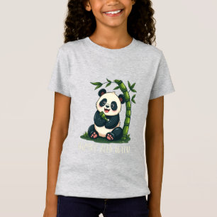 Niedliche Panda Illustration Whimsical Bamboo Pun T-Shirt