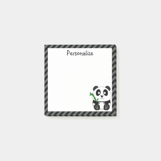 Niedliche Panda in Schwarz und Weiß Post-it Klebezettel (Vorderseite)