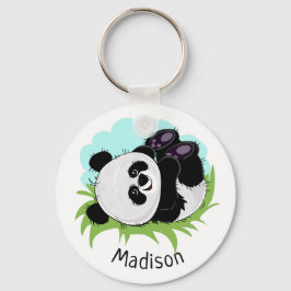 Niedliche Panda-individuelle Name-Schlüsselketten Schlüsselanhänger