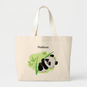 Niedliche Panda individuelle Name Totbeutel Jumbo Stoffbeutel