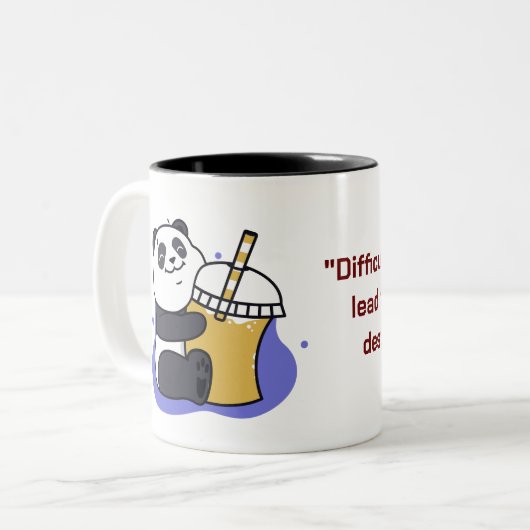 Niedliche Panda-Kaffee-Tasse Zweifarbige Tasse (Vorderseite Links)