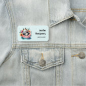 Niedliche Panda-Kälte in einem Innenpool Namensschild (Beispiel)