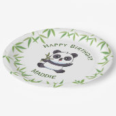 Niedliche Panda Kiddie Geburtstagsparty Pappteller (Schrägansicht)