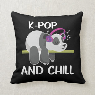 Niedliche Panda Kopfhörer Korea Pop Lover K-Pop Mu Kissen