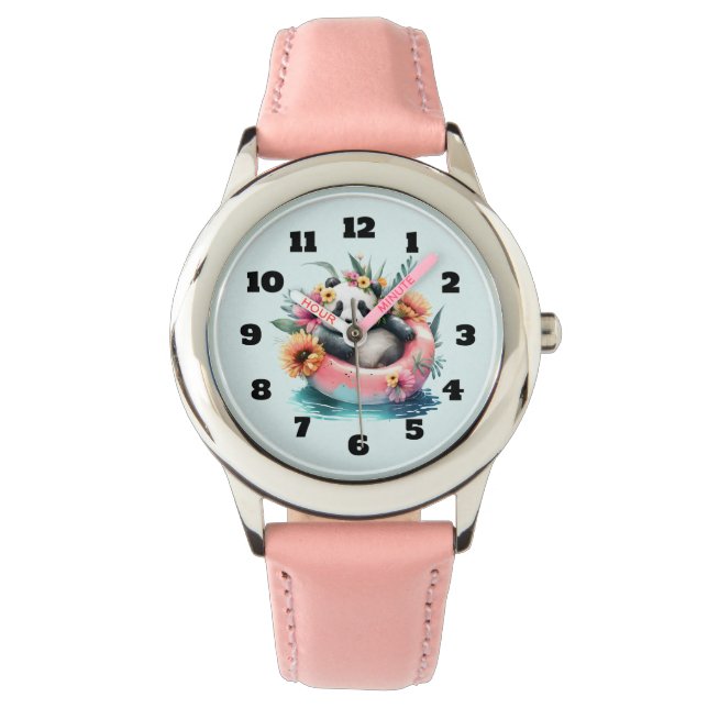 Niedliche Panda-Kühlung in einer Innentröhre Armbanduhr (Vorderseite)