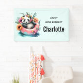 Niedliche Panda-Kühlung in einer Innentröhre Gebur Banner (Insitu)