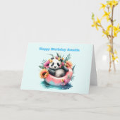 Niedliche Panda-Kühlung in einer Innentröhre Gebur Karte (Gelbe Blume)