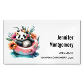 Niedliche Panda-Kühlung in einer Innentröhre Magnetische Visitenkarte (Vorderseite)