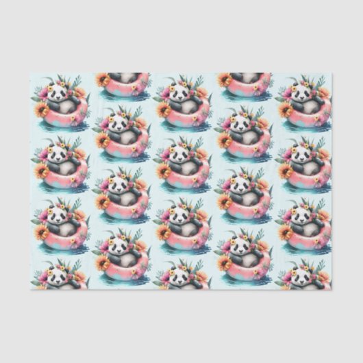 Niedliche Panda-Kühlung in einer Innentröhre Seidenpapier (Vorderseite)