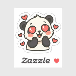 Niedliche Panda Liebe Sticker - Kawaii Herzendesig