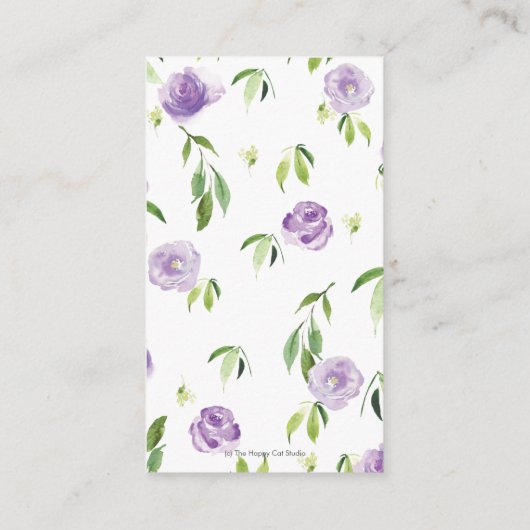 Niedliche Panda Lila Blumengrün Windeln Raffle Begleitkarte (Rückseite)