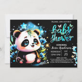 Niedliche Panda Magic Adventure Boy Baby Dusche Einladung (Vorderseite)