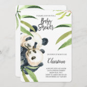 Niedliche Panda Mama & Baby Eucalyptus Baby Dusche Einladung (Vorne/Hinten)