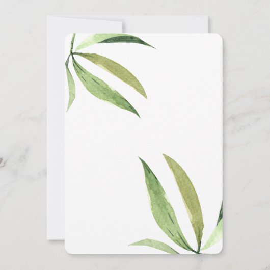 Niedliche Panda Mama & Baby Eucalyptus Baby Dusche Einladung (Rückseite)