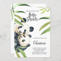 Niedliche Panda Mama & Baby Eucalyptus Baby Dusche
