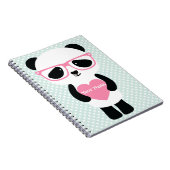 Niedliche Panda Minze/Rosa Notizblock (Rechte Seite)