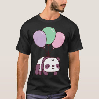 Niedliche Panda mit Balloons T-Shirt