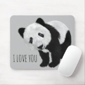 NIEDLICHE Panda mit benutzerdefinierbarem Text Mousepad (Mit Mouse)