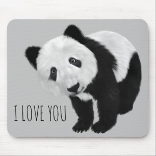NIEDLICHE Panda mit benutzerdefinierbarem Text Mousepad