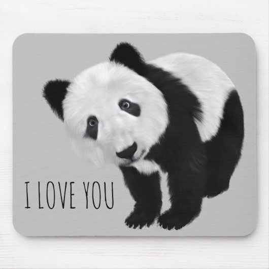 NIEDLICHE Panda mit benutzerdefinierbarem Text Mousepad (Vorne)