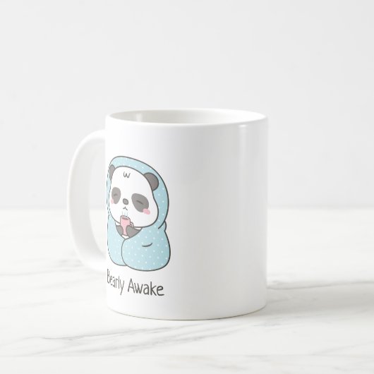 Niedliche Panda mit Blanket-Früh-Puppe Kaffeetasse (Vorderseite Links)