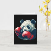 Niedliche Panda mit Boxhandschuhen Kostüm Karte (Gelbe Blume)