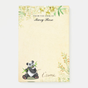 Niedliche Panda mit gelben Blumen Hinweise Post-it Klebezettel