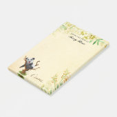 Niedliche Panda mit gelben Blumen Nachhinweise Post-it Klebezettel (angewinkelt)