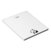 Niedliche Panda mit rosa Schwarz Notizblock (angewinkelt)
