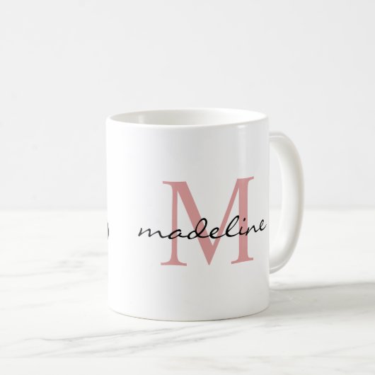 Niedliche Panda Monogram Script Kaffeetasse (VorderseiteRechts)