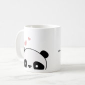 Niedliche Panda Monogram Script Kaffeetasse (Vorderseite Links)