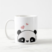 Niedliche Panda Monogram Script Kaffeetasse (Links)