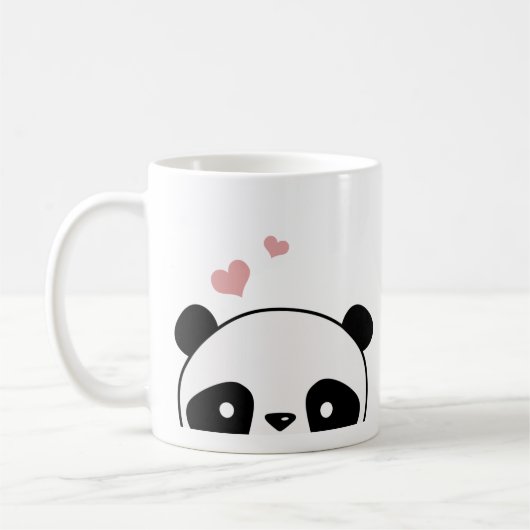 Niedliche Panda Monogram Script Kaffeetasse (Links)