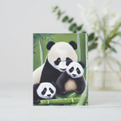 Niedliche Panda Mother and Cubs AI Creation Postkarte (Stehend Vorderseite)