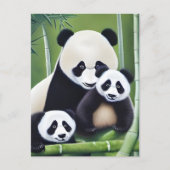Niedliche Panda Mother and Cubs AI Creation Postkarte (Vorderseite)