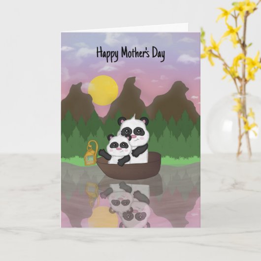 Niedliche Panda-Muttertagskarte Karte (Gelbe Blume)