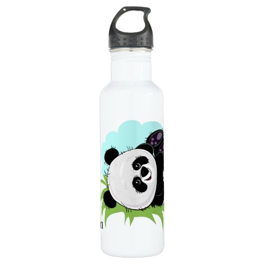 Niedliche Panda-Name-Wasserflaschen Edelstahlflasche (Vorderseite)